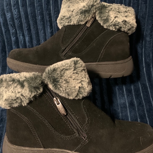 Khombu Shoes - Khombu Boots Womens 8M Black Jessica Suede Faux Fur Double Zip Fall Winter NEW